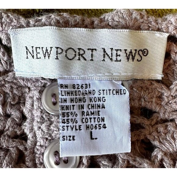 Vintage Newport News Crochet Dress Girls Large Tunic Taupe Short Sleeves… - Picture 8 of 12